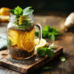 chia water recipes mason jar lemon mint