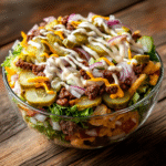 big mac salad recipe in bowl