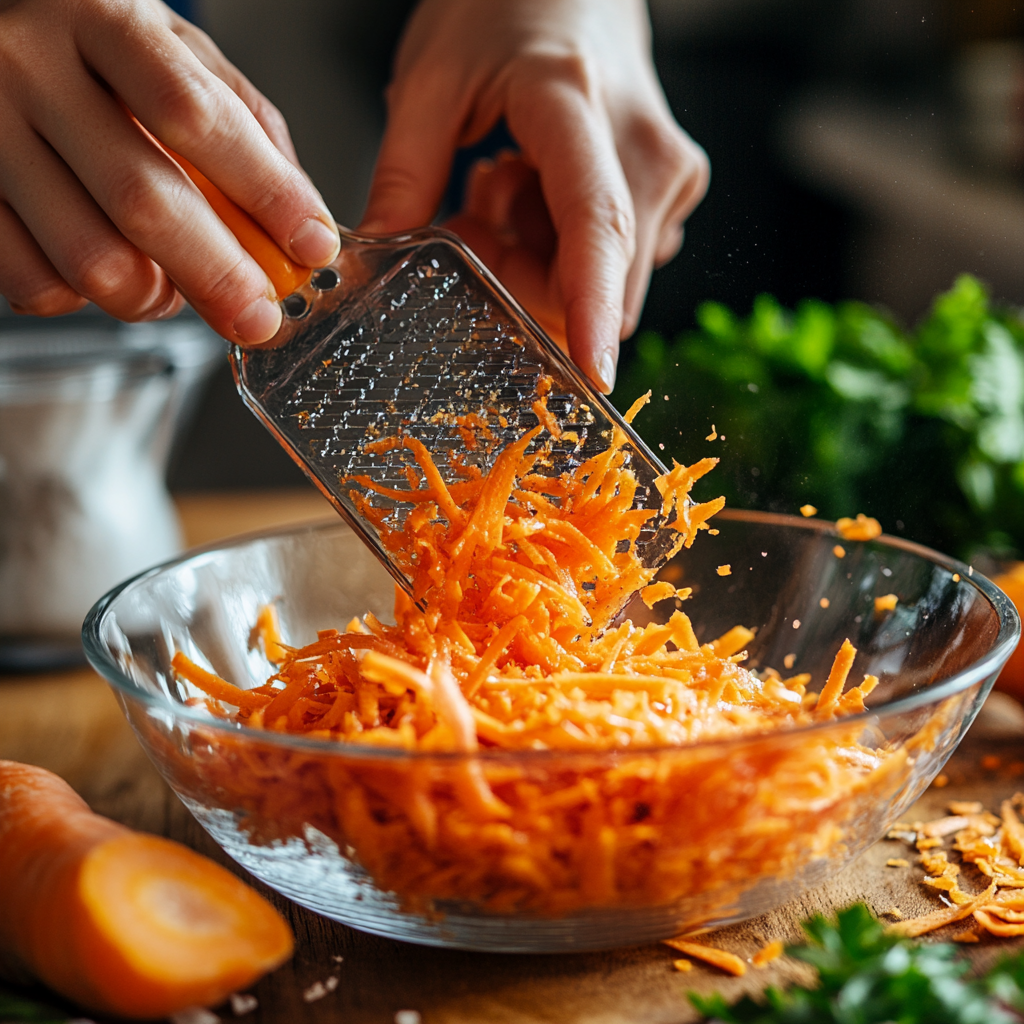 grating carrots for carrot salad recipe