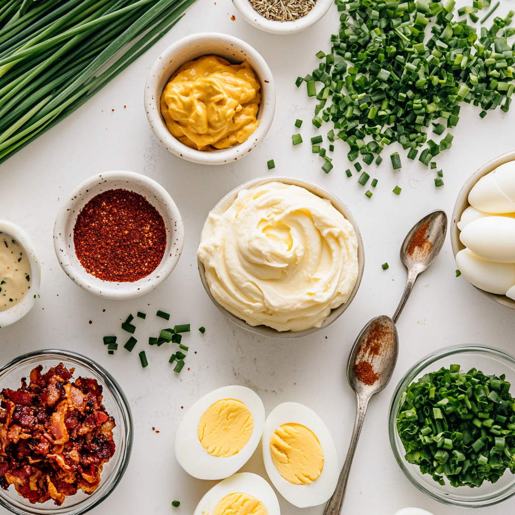 Deviled egg flight ingredients