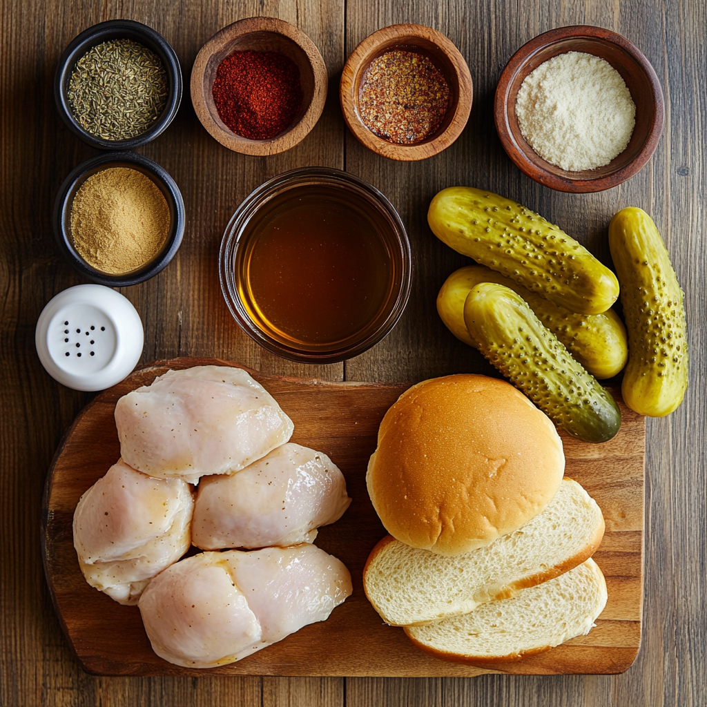 ingredients for pickle glaze chicken sandwich Popeyes copycat