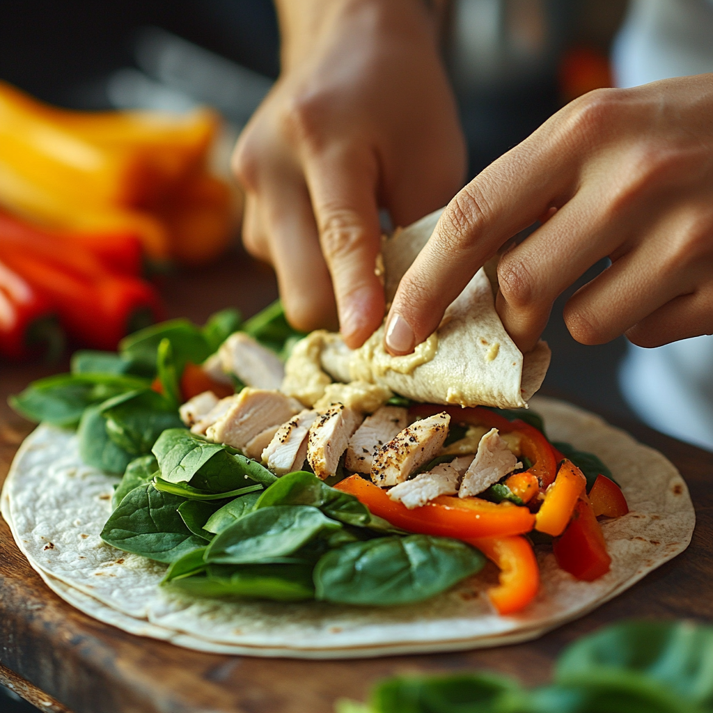 Assembling protein tortilla wraps