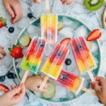 Cocomelon rainbow popsicles illustrated recipe card