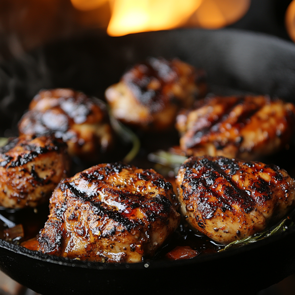 Grilling seasoned chicken for burrito bowl