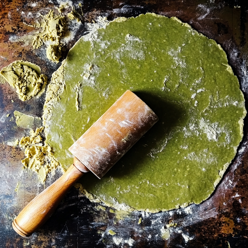Rolling out high protein tortilla dough